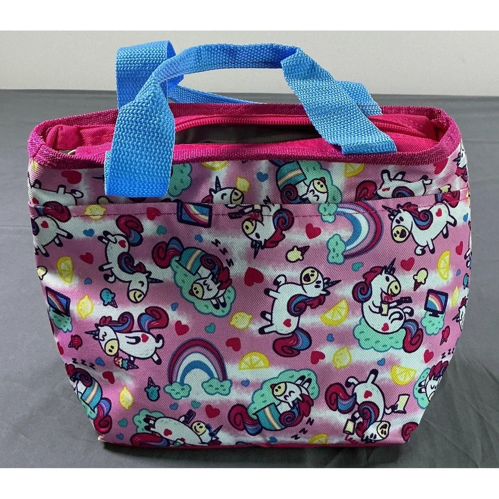 Igloo Lunch Tote Cooler Bag Pink Blue Unicorns Insulated Zipper New with Tags